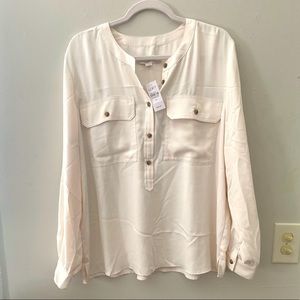 NWT XL long sleeve cream blouse from LOFT
